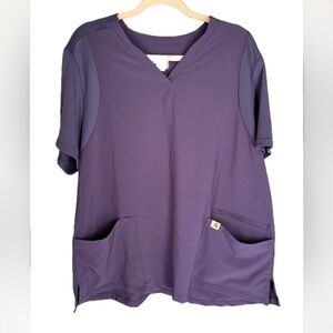 NWT Carhartt Force Cross-Flex Modern Fit Scrub Top — Size‎ 2XL | Eggplant Purple